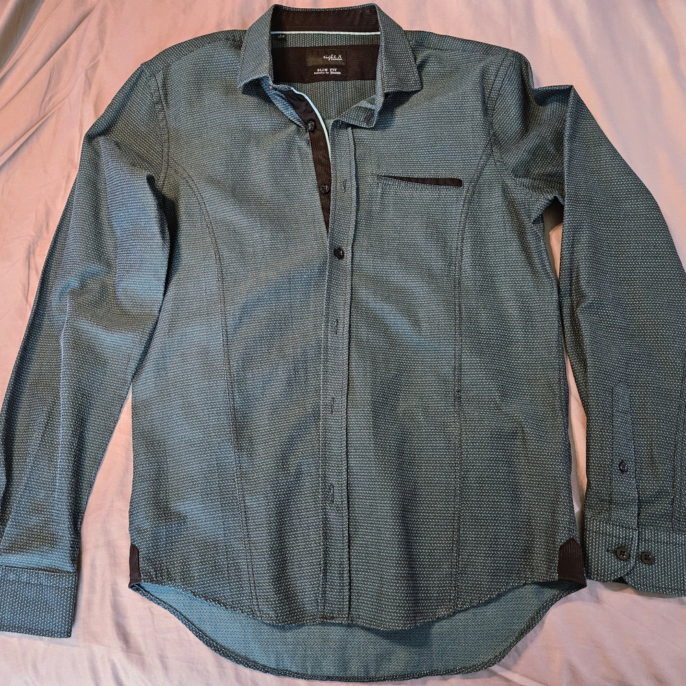 Men's Teal Button-Down Shirt